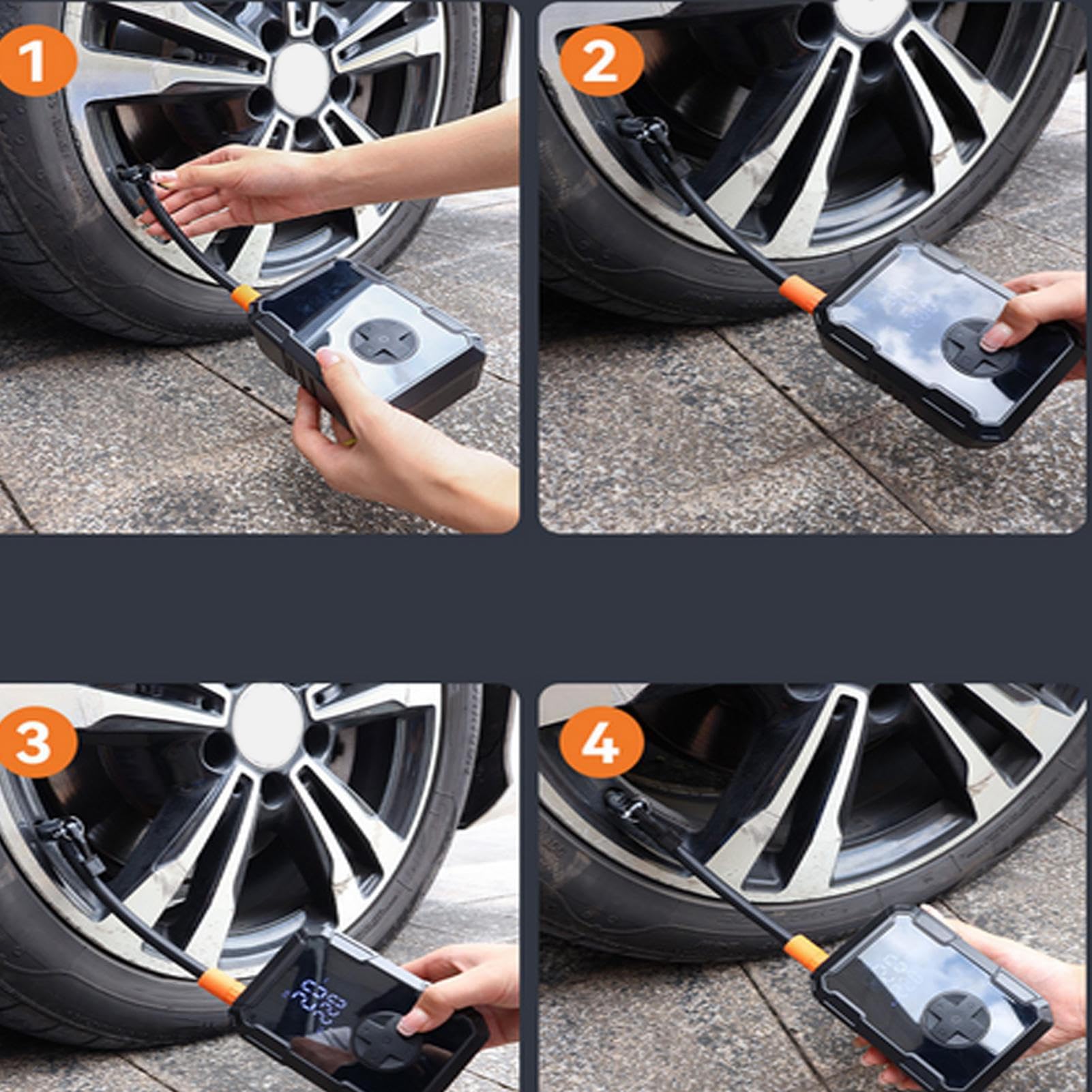 Przenośna Pompa Powietrza Inflator 150PSI Bezprzewodowa Elektryczna | Przenośna Pompa Powietrza Samochodowa Do Opon Dla SUV Sedan Motocykl Koszykówka Piłka Nożna Pływaki Basenowe Zabawki