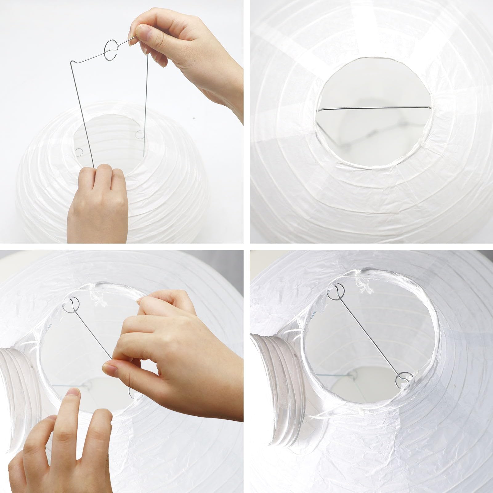 2 Stück Deko Heißluftballon Lampions 30cm - Weiße Papierlaternen Mit 12 Wasserfarben