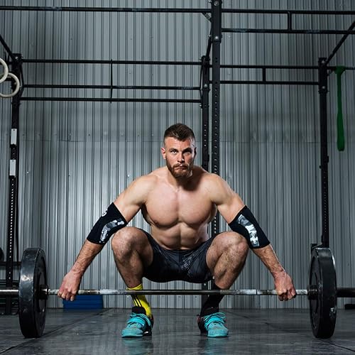 Miniatura 4 de Coderas (par) Soporte para levantamiento de pesas, levantamiento de potencia, sentadillas, baloncesto y tenis, soporte de compresión de neopreno de