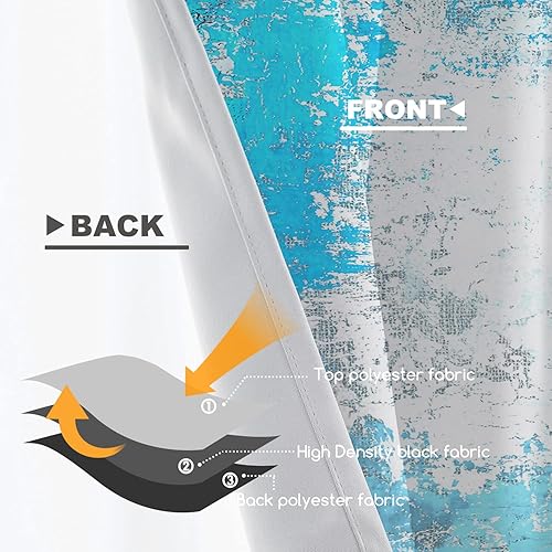 Miniatura 9 de Shrahala Cenefas de cocina de terciopelo suave verde azulado, lienzo de pintura al óleo, arte abstracto, cortina de media ventana, tratamiento de