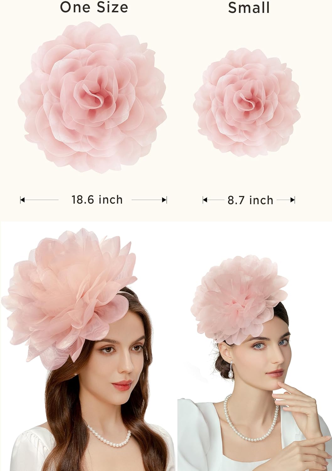 BABEYOND Fascinators Hats for Women - Tea Party Kentucky Fascinator Derby Hat Mesh Flower Fluffy Headband with Hair Clip - Image 6