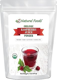 Z Natural Foods Organic Red Raspberry Juice Powder - Antioxidant-Rich Superfood - Powdered Raspberries for Baking, Cooking, & Smoothies - Non GMO, Gluten Free, Vegan, Kosher, Not Freeze Dried - 1 lb