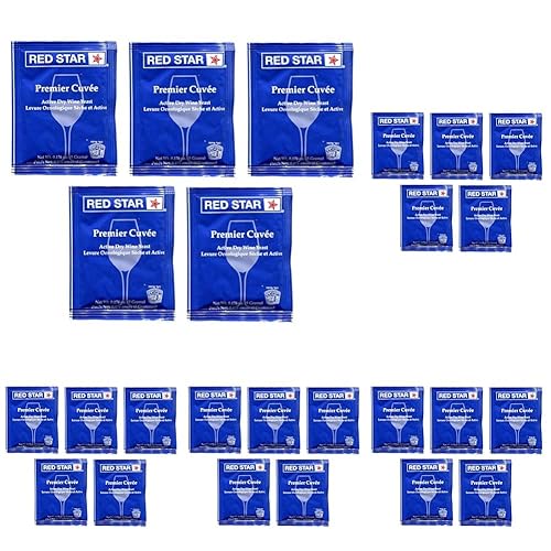 Red Star Premier Cuvee - Levadura de vino, paquete de 25, con garantía de frescura North Mountain Supply