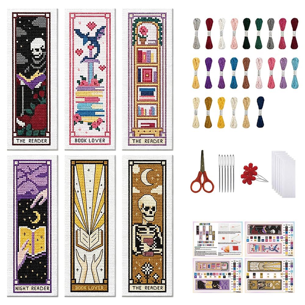 FREEBLOSS Cross Stitch Bookmark Kits - 6 Sets -14