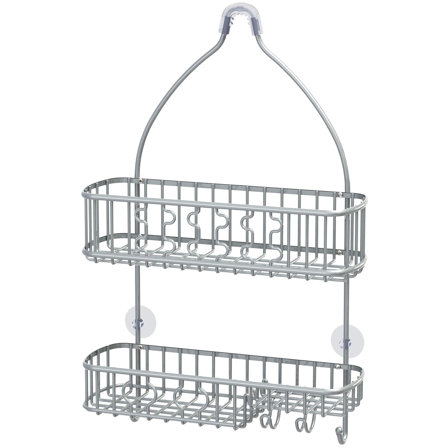 Simple Houseware Bathroom Hanging Shower Head Caddy Organizer Silver 26 x 16 x 5 5 inches