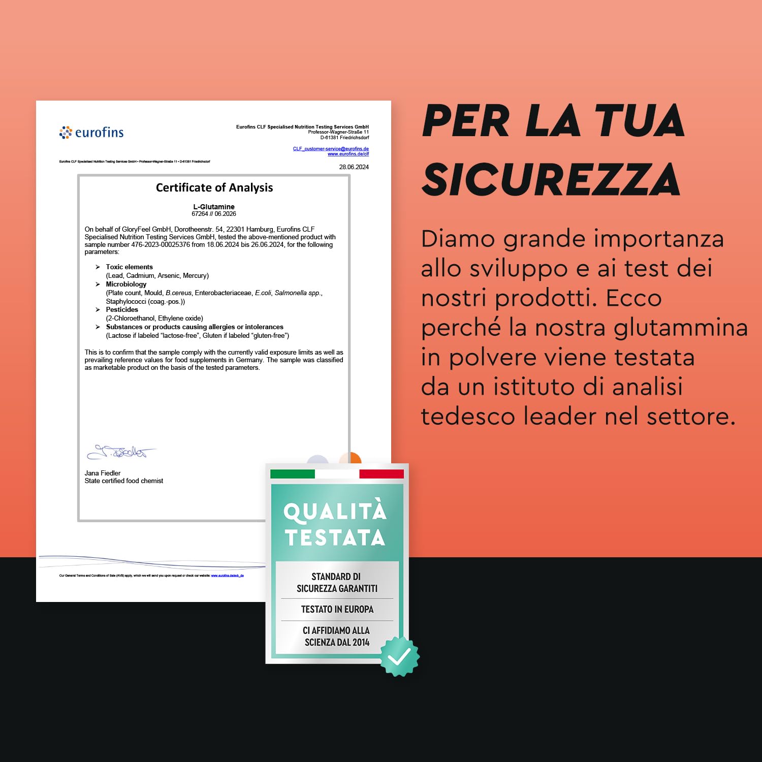 L-Glutammina in Polvere 600g, 5000 mg ad Alto Dosaggio, Scorta di 4 Mesi, Aminoacido Glutammina ad Alto Assorbimento, Gusto Neutro, 100% Vegan, Senza Additivi