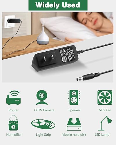 Miniatura 6 de 2 unidades, fuente de alimentación JOVNO 12V 1A, 100-240V AC a DC 12V 1amp 12W adaptador 700mA 500mA 400mA con punta de 0.217x0.098 in para tiras de