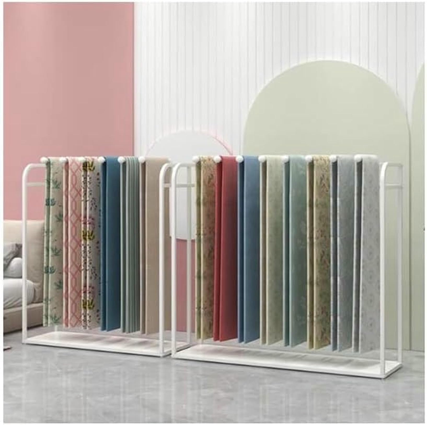 GTHTUHFD Fabric Display Rack For Clothing Stores, Efficient Scarf And Trouser Organizer, Ideal For Retail Boutiques And Shopping Malls,White-150x45x135cm