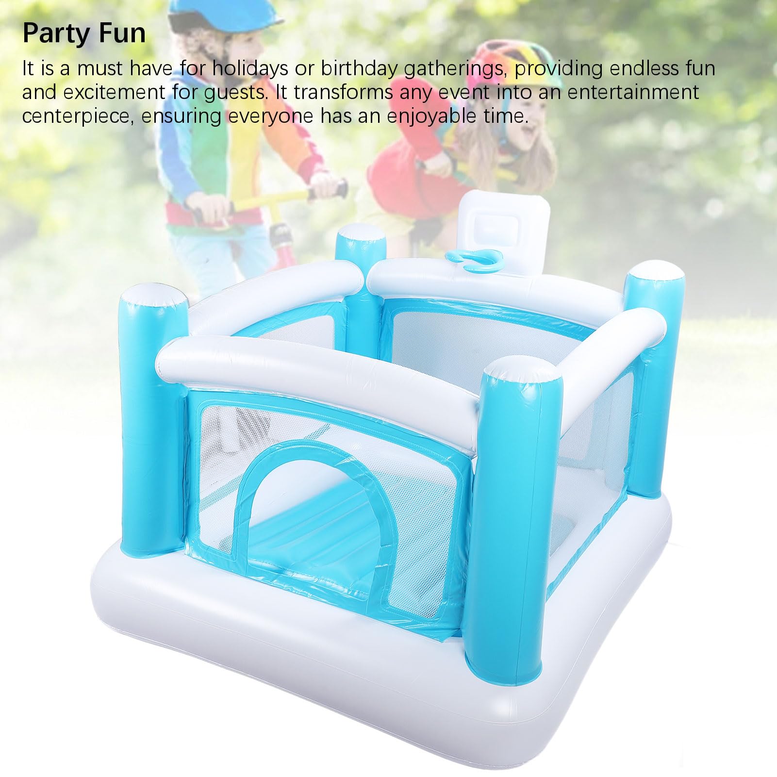 Castello Gonfiabile con Tappetino Rimovibile per Bambini Grandi | Castello gonfiabile in PVC resistente per bambini dai 3 ai 6 anni, per feste al coperto e all\'aperto