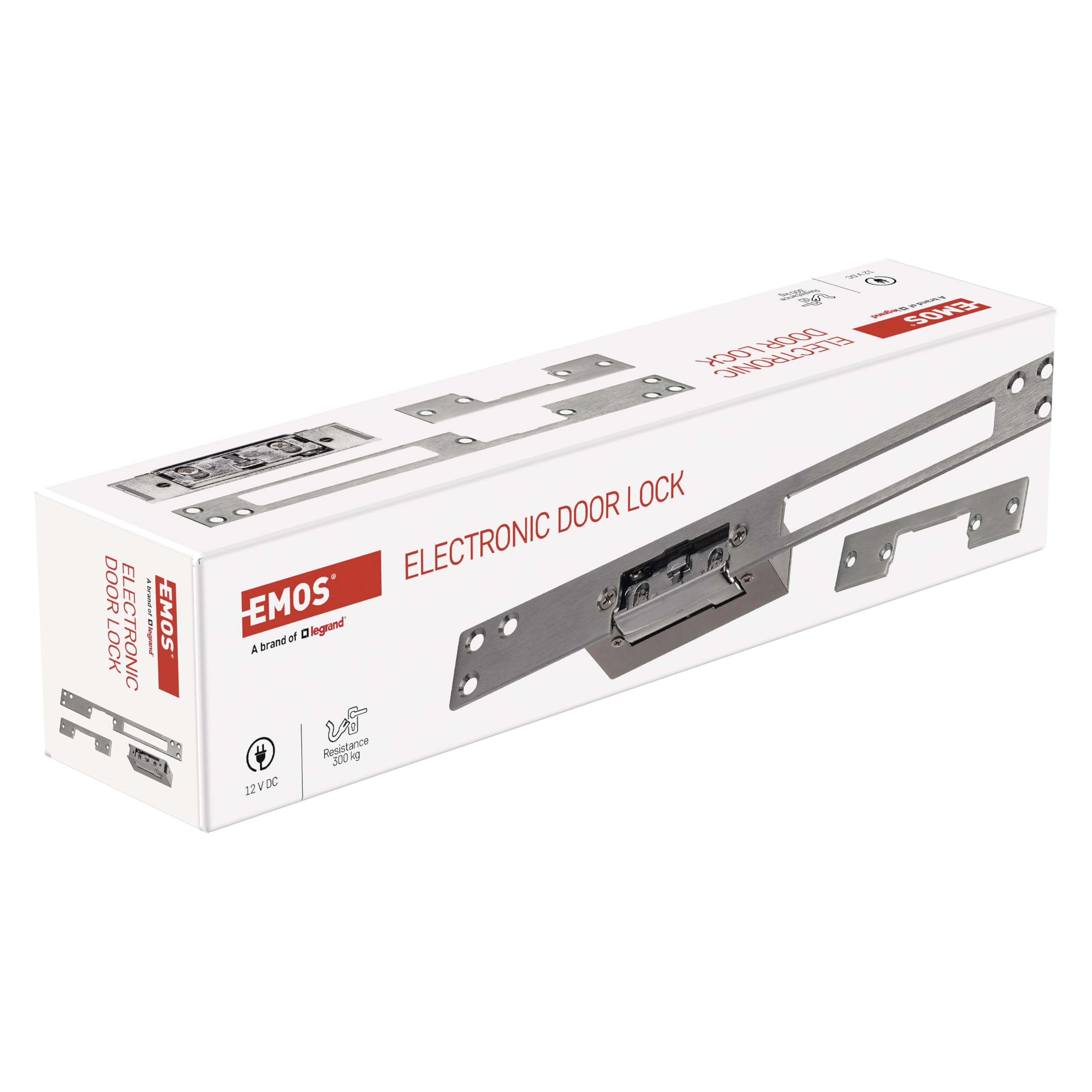 EMOS elektrischer Türöffner mit Drehmomentstift, 12 V / 0,5 A Türschloss mit 2 Lagen offen/geschlossen, kompatibel mit EMOS GoSmart Gegensprechanlagen und Videoklingeln