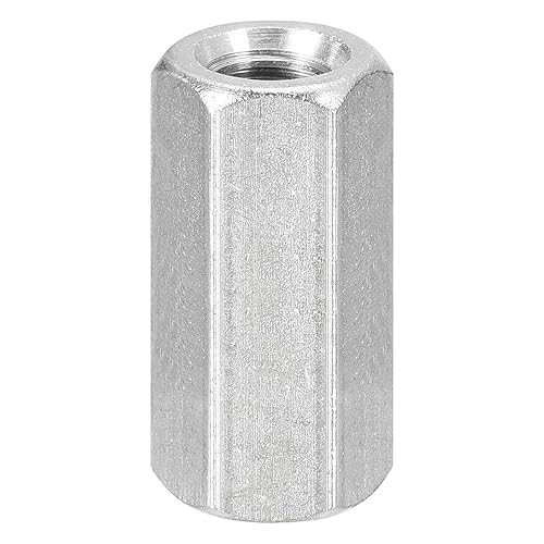 Miniatura 10 de uxcell Tuercas de acoplamiento M12 x 1.75 pulgadas de paso de 1.181 in de longitud, 1 tuerca de acoplamiento de varilla hexagonal métrica de acero