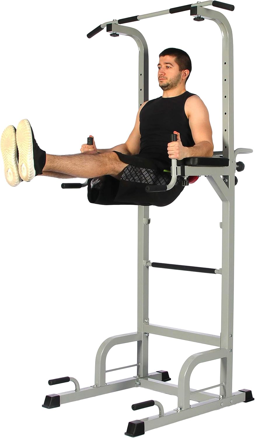 BalanceFrom Power Tower with Push-up, Pull-up and Workout Dip Station for Home Gym Strength Training, Gray : Sports & Outdoors