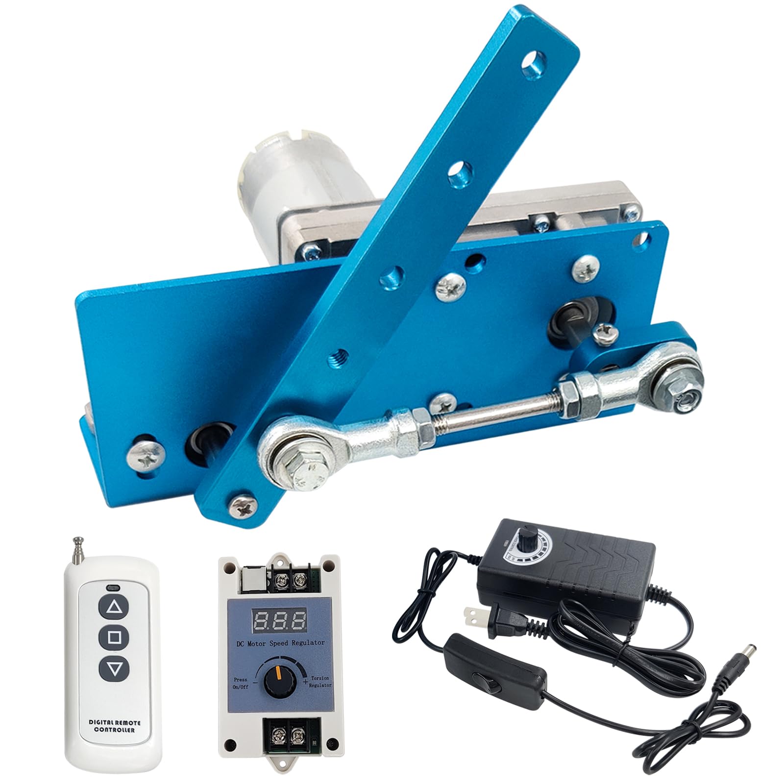 JQDML Motor oscilante alternativo, ángulo de giro de 20 a 120 grados, velocidad ajustable de 120 rpm con regulador de velocidad y control remoto