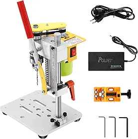 Mini furadeira de bancada, furadeira LAKIX pequena para bancada de alta precisão, baixo ruído, máquina de perfuração de mesa de tamanho compacto, mandril B10 de 7 velocidades para artesanato, fabricação de joias DIY, trabalho em madeira de metal