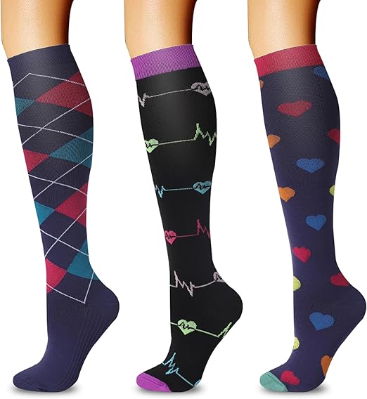 20-30mmHg Graduated Compression Socks for Men & Women – Medical Grade Circulation Support – Running, Travel, Recovery