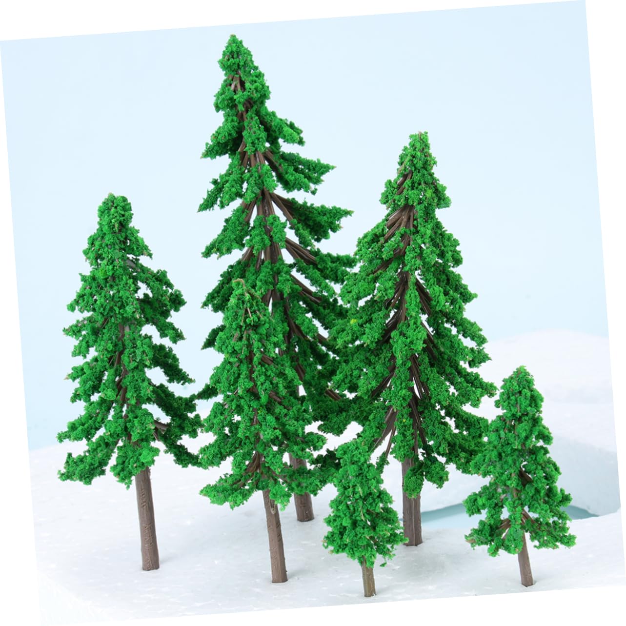 Ciieeo 60piezas Árboles De Maqueta De Jardín Árboles De Plástico Color Verde Natural para Dioramas y Paisajismo Proyectos De Construcción