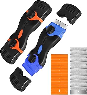 Sponsored Ad - 2 Pack Razor Blade Scraper, 2-in-1 Multi-Purpose Scraper Tool with 10Pcs Plastic Blades and 10Pcs Metal Bla...