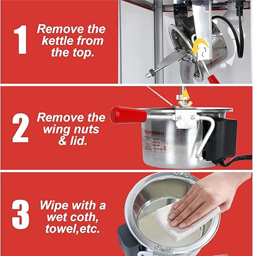 Miniatura 7 de Máquina de palomitas de maíz para encimera, máquina de palomitas de maíz vintage con hervidor de 6 onzas de agitación automática que hace hasta 20