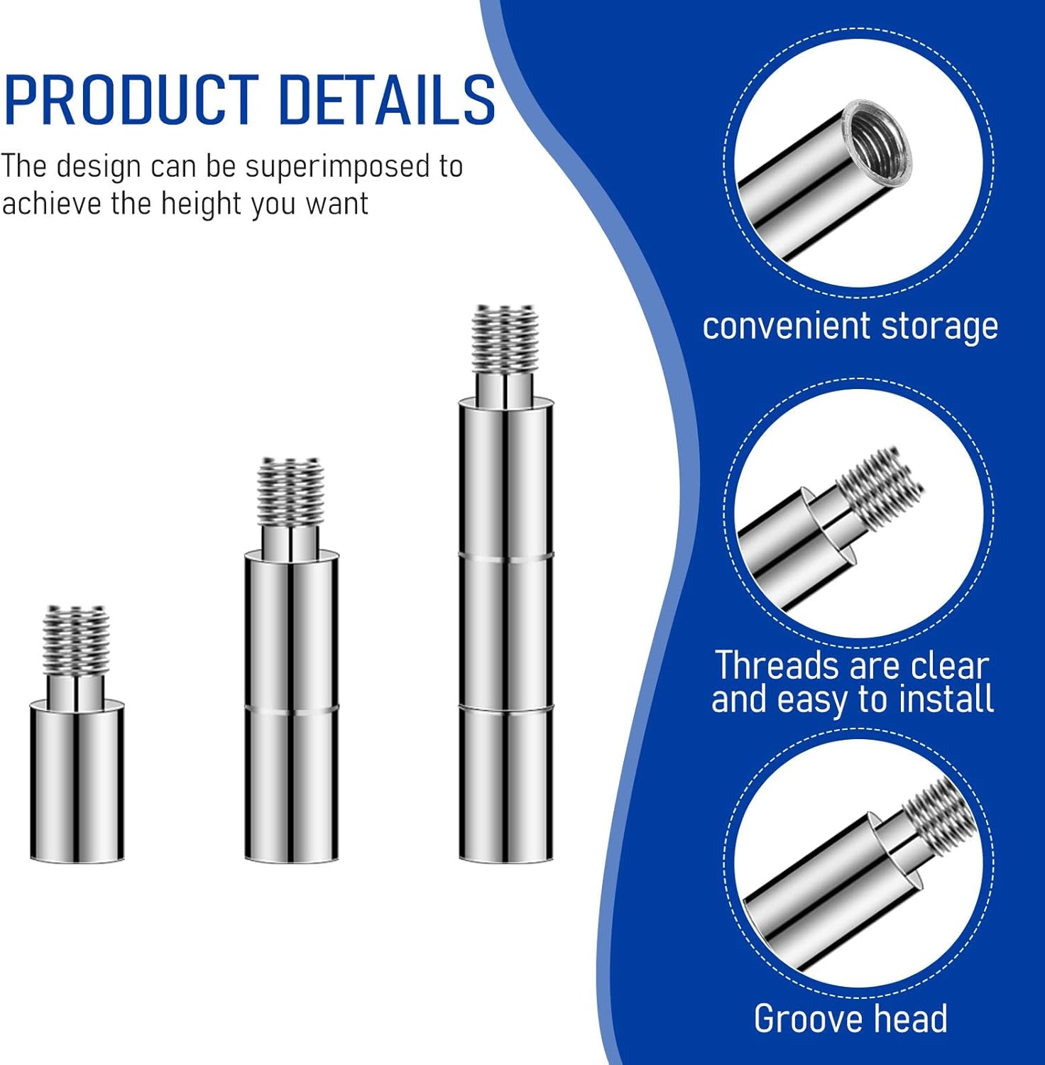 40Pcs Scrapbook Extension Posts Album Accessories Extension Post Replacement Extension Screws Posts for Binding Extending Scrapbook Photo Album Refill Pages 5×12mm