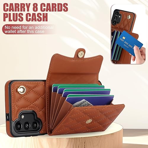 Miniatura 7 de Asuwish Funda de teléfono para Samsung Galaxy A13 4G5G Funda tipo cartera con soporte RFID para tarjetas de crédito con ranura para la muñeca,