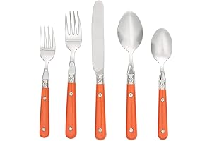 Ginkgo International Le Prix 20-Piece Vibrant Persimmon Orange Flatware