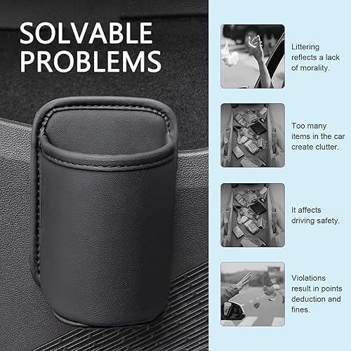 Miniatura 7 de 2 portavasos grandes para puerta de automóvil, soporte para bebidas con clip en el bolsillo del asiento trasero, impermeable, resistente a los