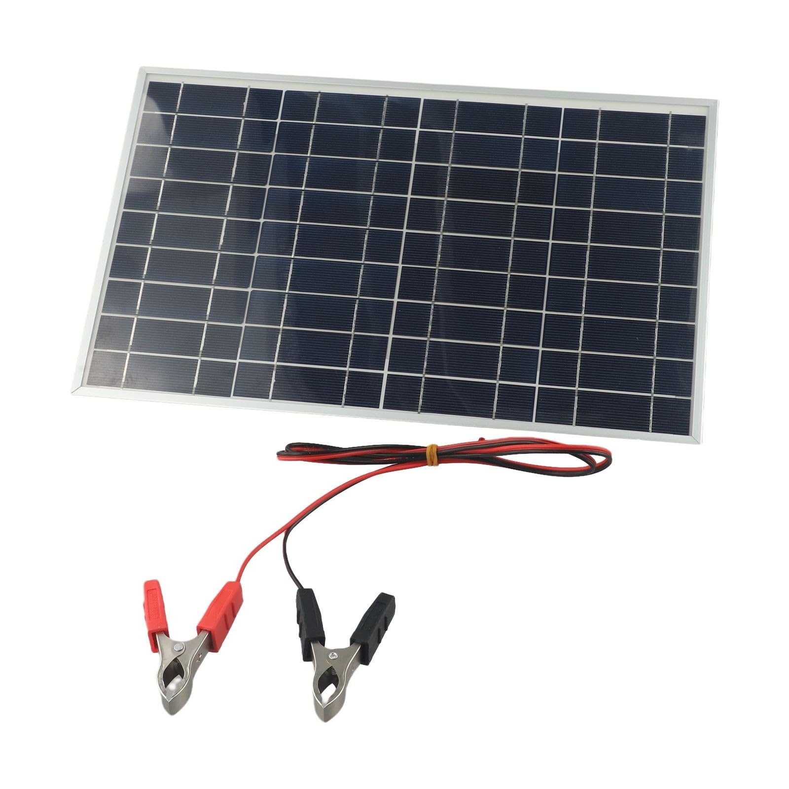 EasyByMall 15W 12V Solar Panel Kit Tragbares Ladegerät IP65 Wasserdicht Krokodilklemmen für Camping Boot Batteriewartung
