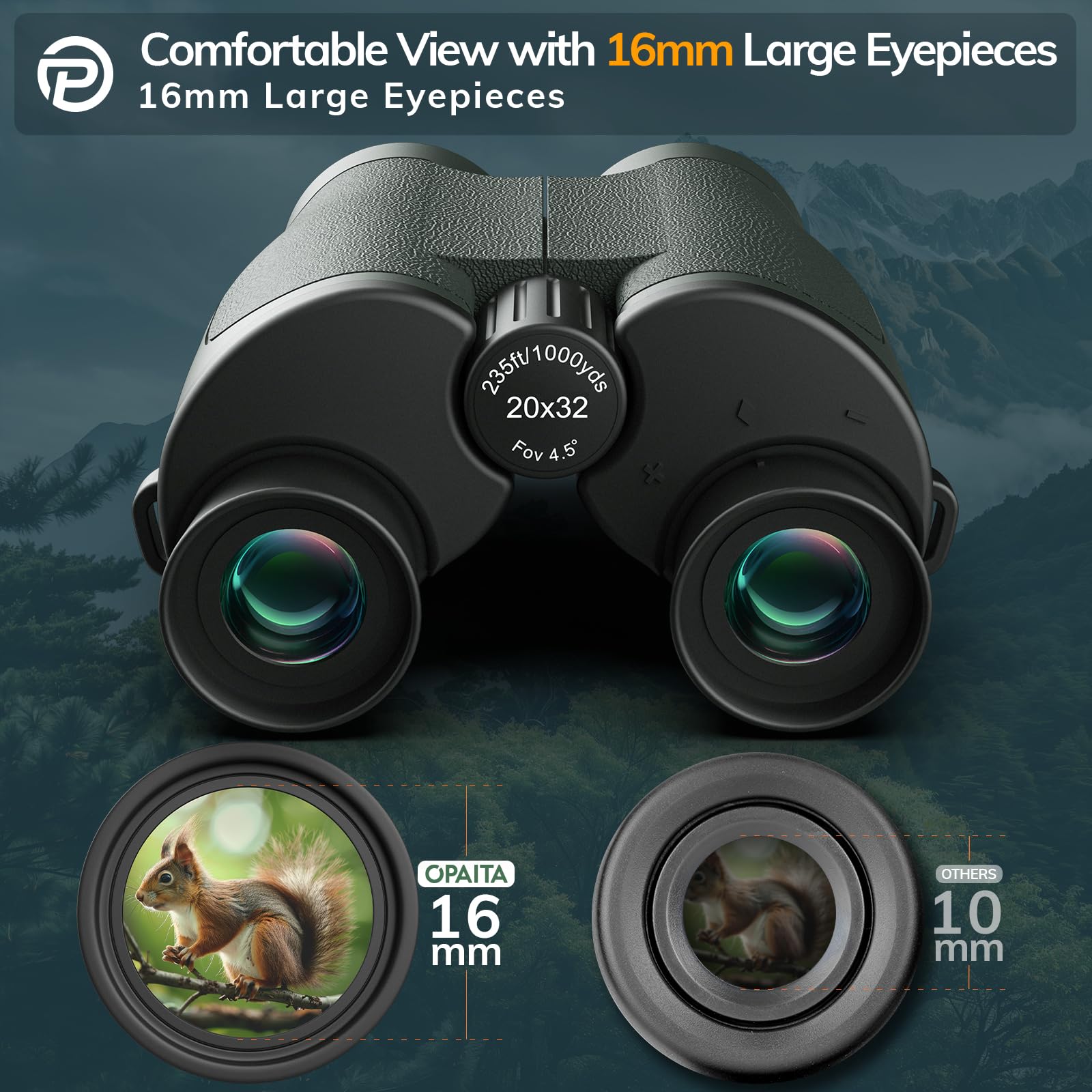 Amazon.com : 20x32 Compact Binoculars for Bird Watching - OPAITA High  Powered Small Binoculars for Adults Kids with Low Light Vision for Hunting  ...