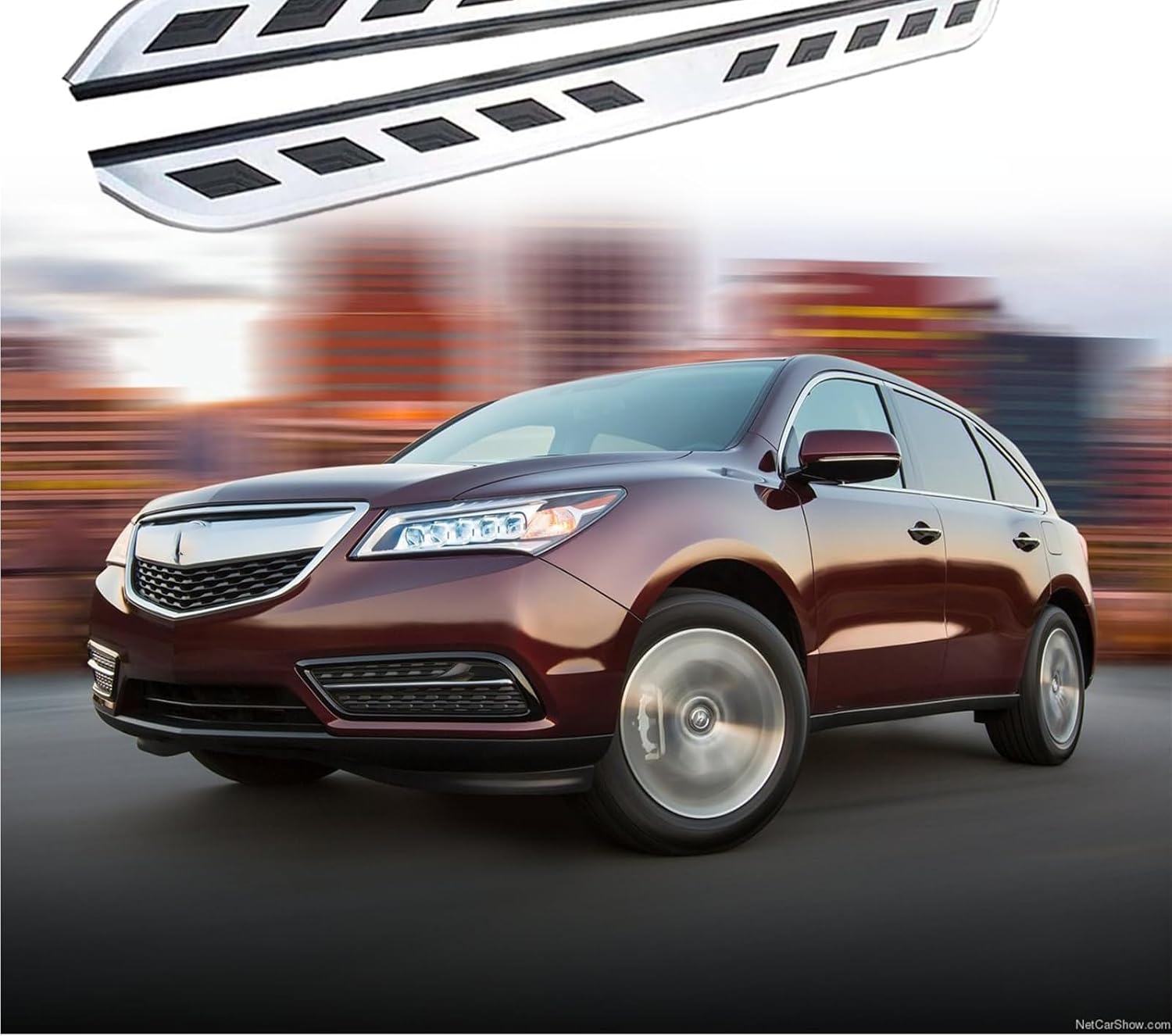 2pcs Running Board for MDX 2014 2015 2016 2017 2018 2019 2020 2021 Silver Border Exterior Accessories Side Step Silver Nerf Bar