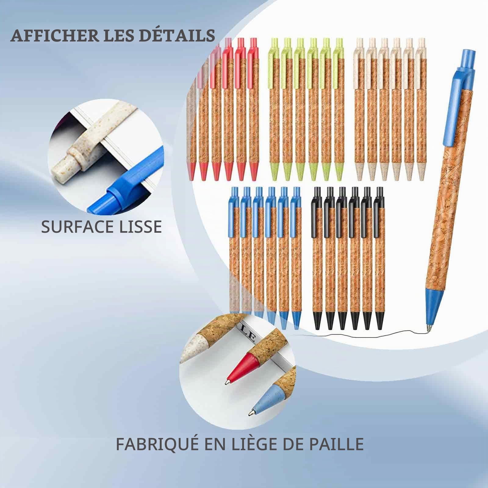 30 pièces Stylo Bois lot, Stylo en bois personnalisé, cadeaux adaptés à la vie quotidienne au bureau et à la maison