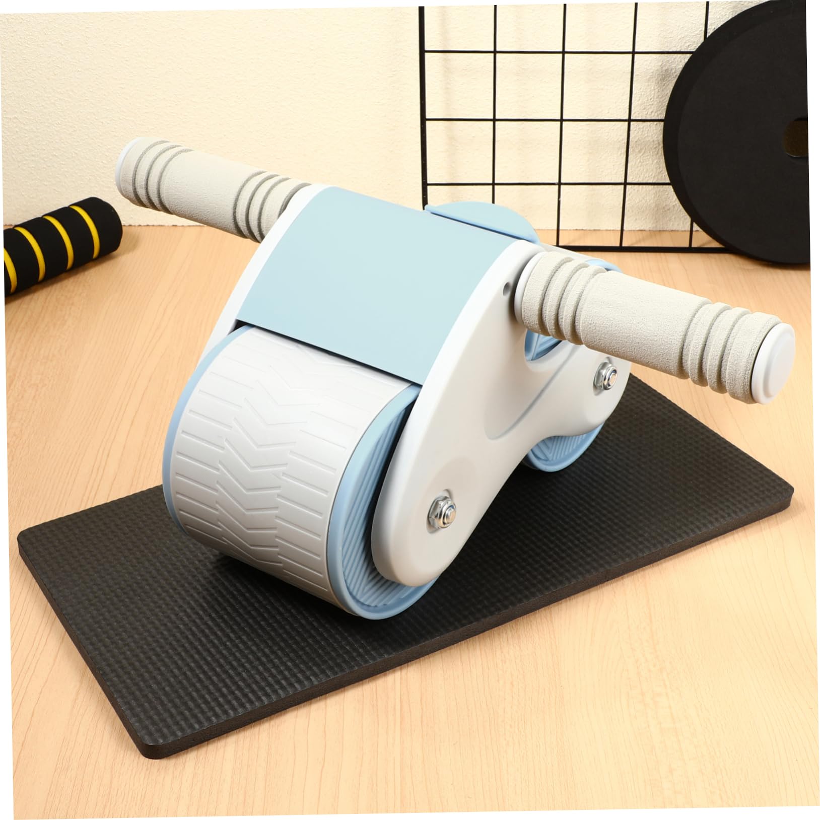Rodillo Abdominal de Fitness con Rebote Automático, Doble Rueda