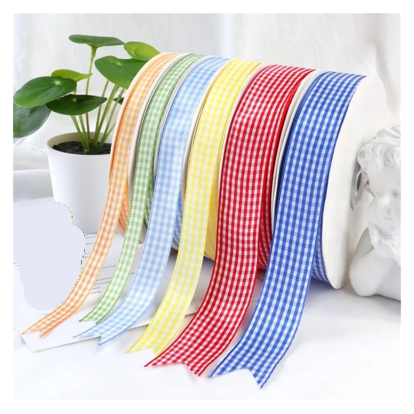 Selbstgewebtes Gingham-Band