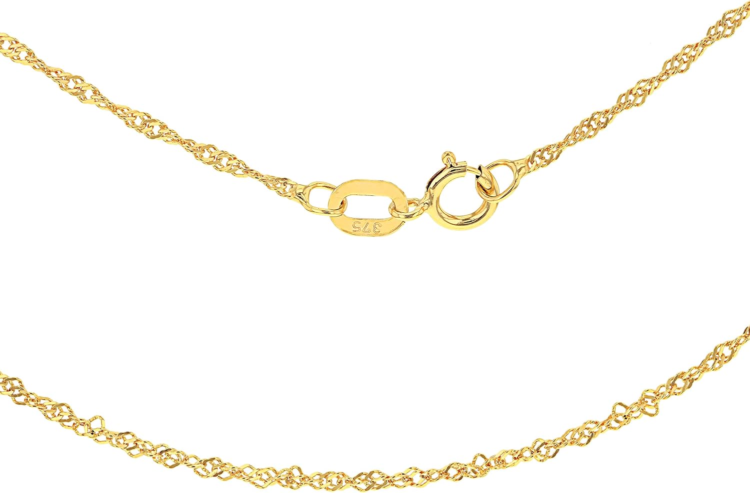 Carissima Gold Dames Hollow Figaro halsketting 9k (375) geelgoud 2mm