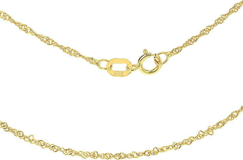 10K Gelbgold Seil Diamantschliff 10mm Breit Halskette Herren 22