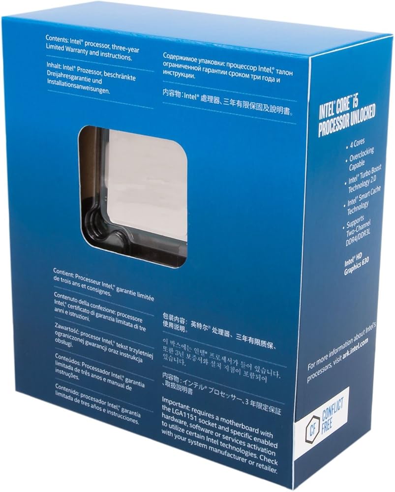 Intel Core i5-7600K, 4 Cores & 4 Threads Unlocked Desktop Processor with Intel HD Graphics 630 thumbnail 2