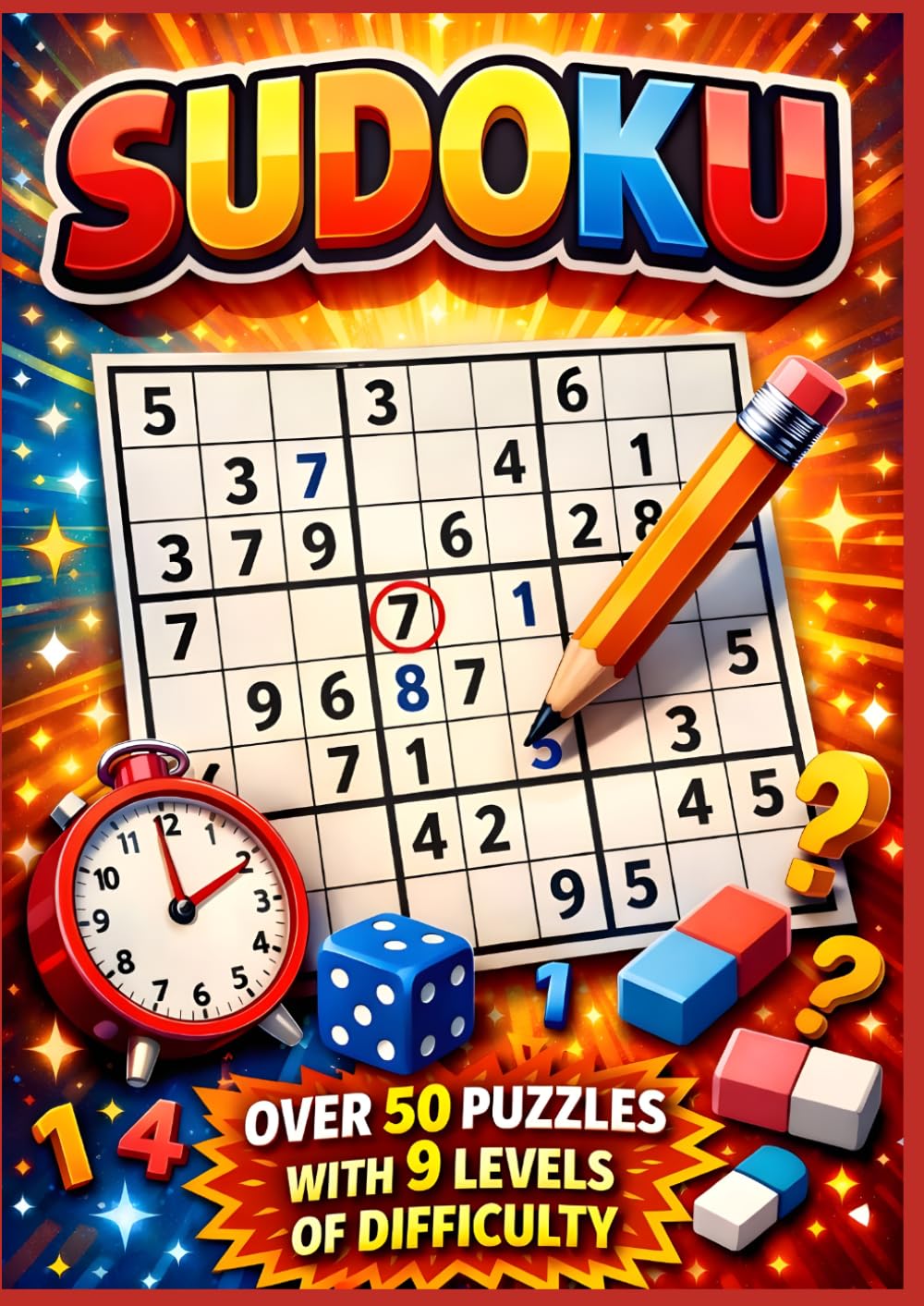 Sudoku Puzzle Book – Sudoku Master Collection with Solutions - Easy to Expert: Over 50 Puzzles - 4x4, 9x9 & 16x16 Sudoku - Brain Games for Adults, Teens & Seniors