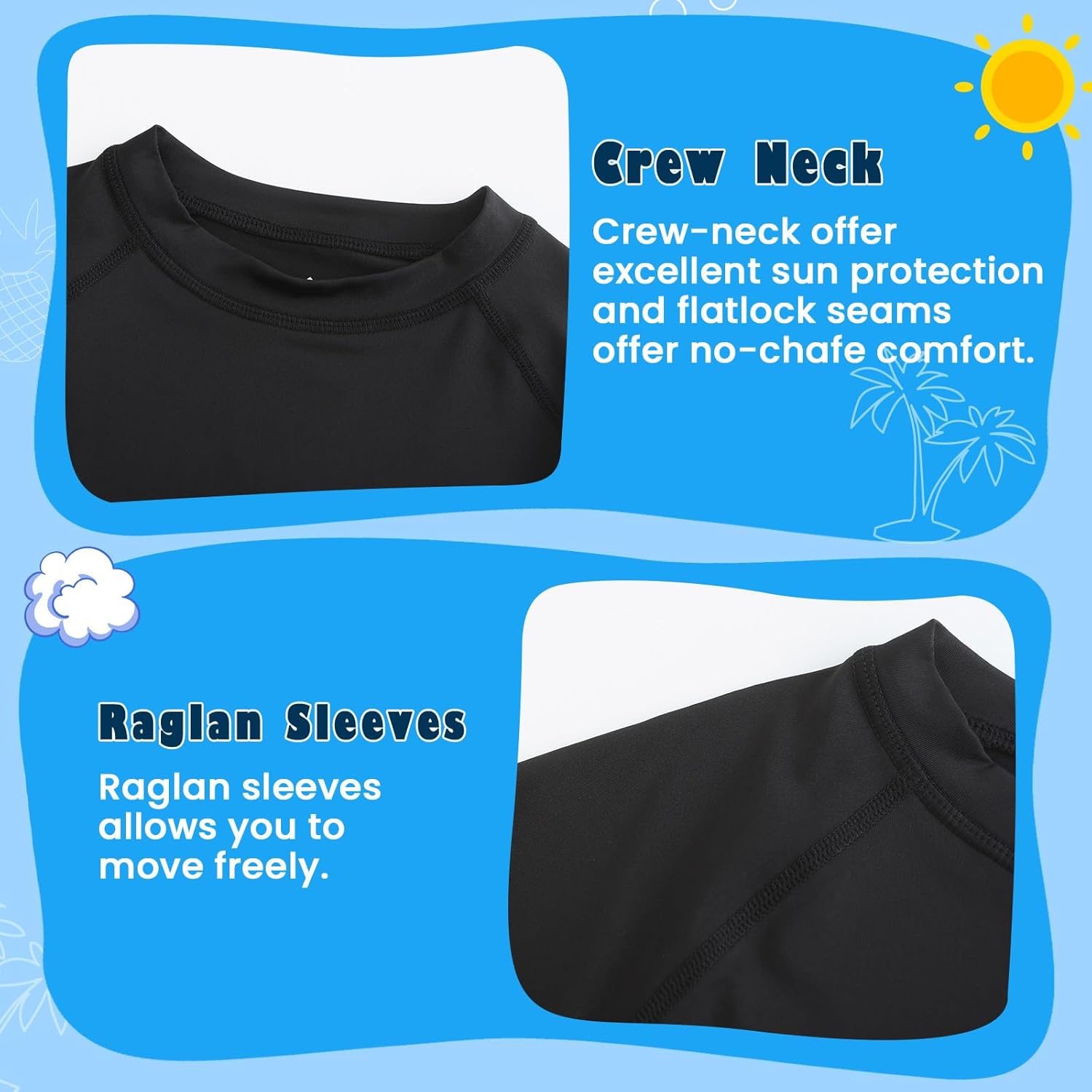 HODOSPORTS Boys UPF 50+ Rash Guard Swim Shirts Short Long Sleeve Quick Dry UV Protection Sun Shirt - Image 6