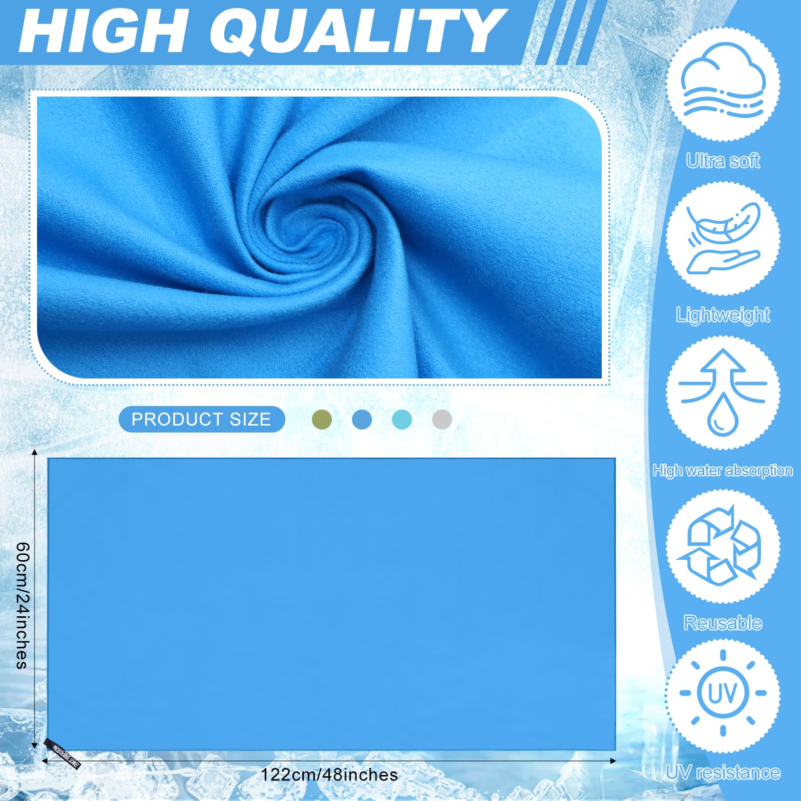 4 toallas de microfibra de 48 x 24 pulgadas, toalla de secado rápido, toalla deportiva de camping, toalla de gimnasio de microfibra suave, absorbente, toalla de viaje de secado rápido para playa,
