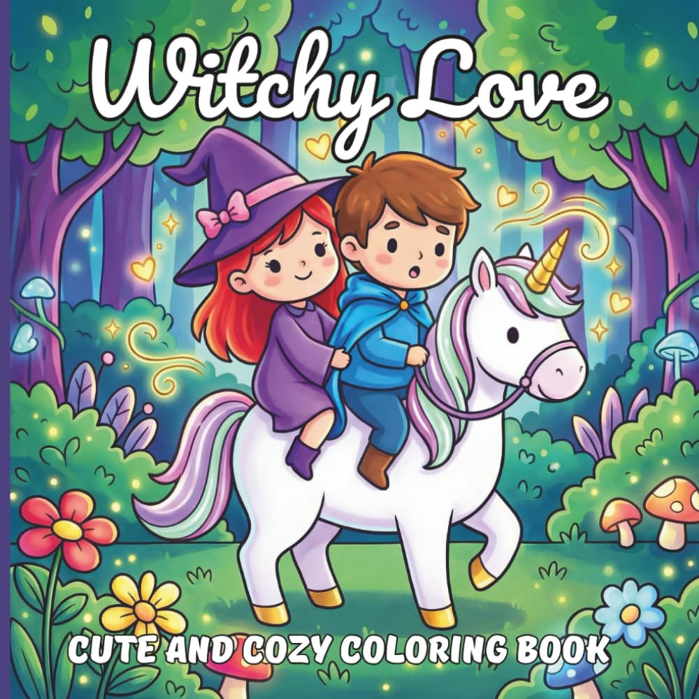 Witchy Love: Cute and Cozy Coloring Book