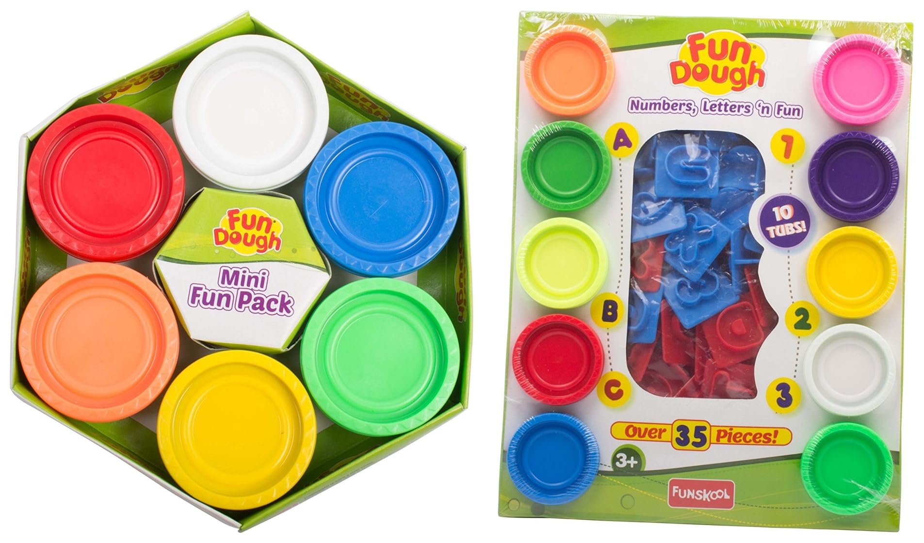 Fundough Funskool Playset Numbers Letters N Fun, Ten Tubs of Dough& Funskool Fundough - Mini Fun Pack, 6 Pieces Multi-Colour (B0C8G9FPWP) Amazon Price History, Amazon Price Tracker