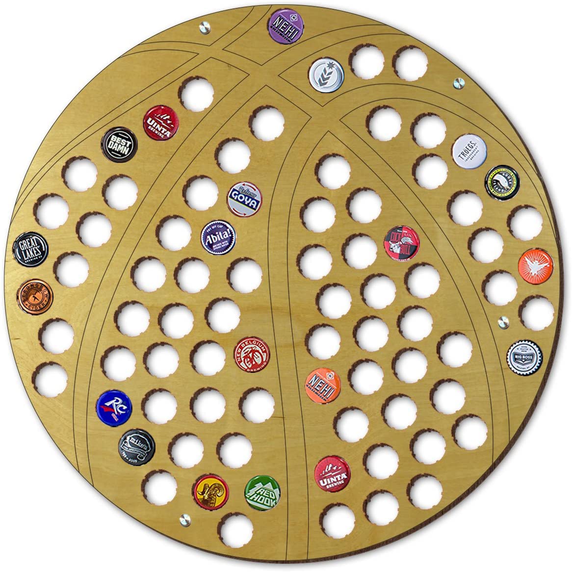 Torched Basketball Beer Cap Holder | Wall Mount Beer Cap Catcher | Beer Cap Decor Display Art | A Great Gift for Men, Beer Lovers, and Collectors