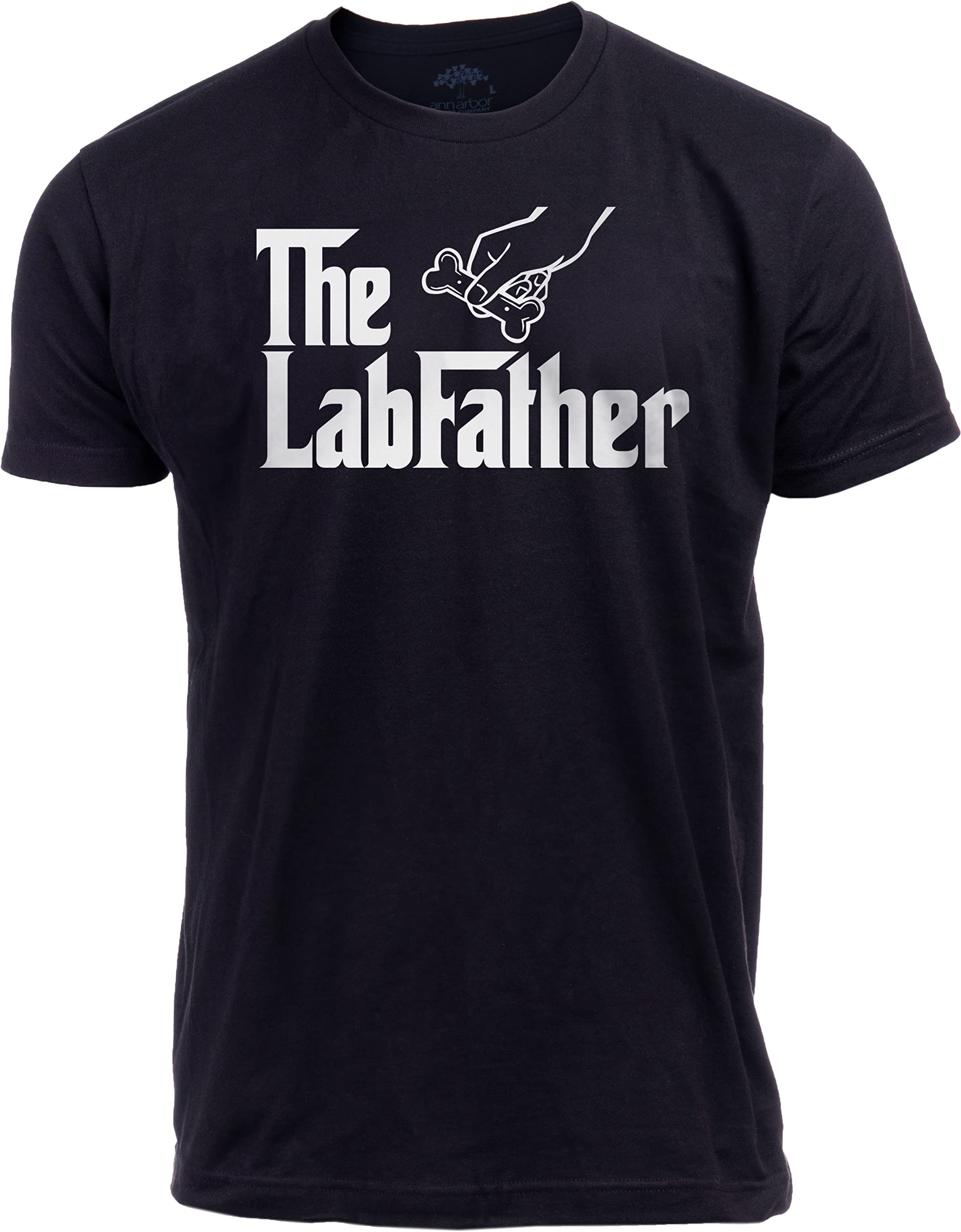 The Dogfather - Dog Father Dad Owner Funny Cute Pup Doggo Tee Fun Pet Humor Daddy T-Shirt for Men, Labrador Retriever, Large