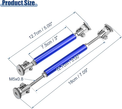 Miniatura 18 de ACROPIX Barras de soporte universales ajustables de aleación de aluminio de 3 a 5 pulgadas, 2.953 in, color rojo, paquete de 2