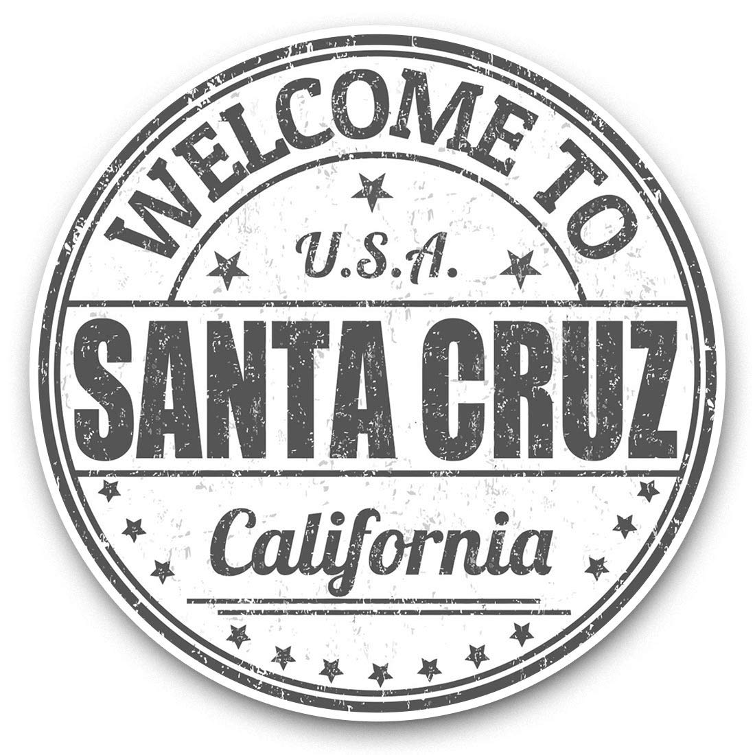 Destination Vinyl Ltd Bw Santa Cruz California Usa America 40300 Vinyl Stickers (Set Of 2) 30Cm Bw - Santa Cruz California Usa America Laptop Tablet Luggage Scrapbook #40300