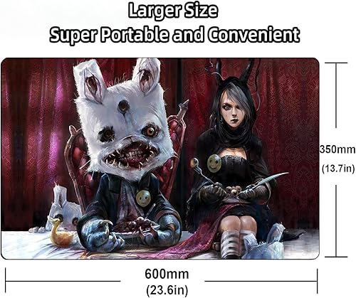 Miniatura 8 de MTG - Tapete de juego de 24 x 14 pulgadas para MTG DTCG CCG RPG, tarjeta de intercambio entintada, tapete de juego de batalla de superficie de goma