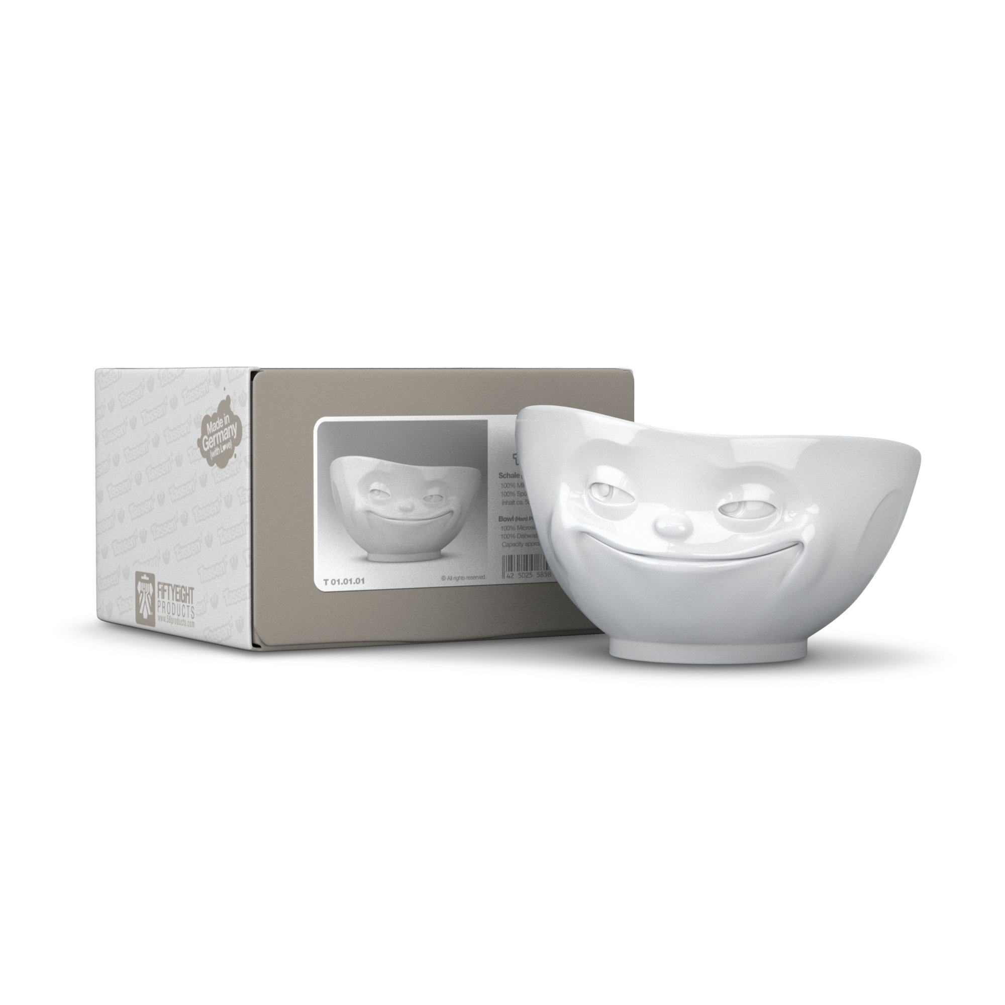 Fiftyeight 2er Schalen-Set GRINSEND & LECKER | weiß
