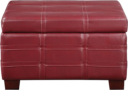 Miniatura 39 de OSP Home Furnishings - Otomana cuadrada de almacenamiento con bandeja deslizante y tapa con bisagras, tela de lino lino tela,Tela Azure,carbón,