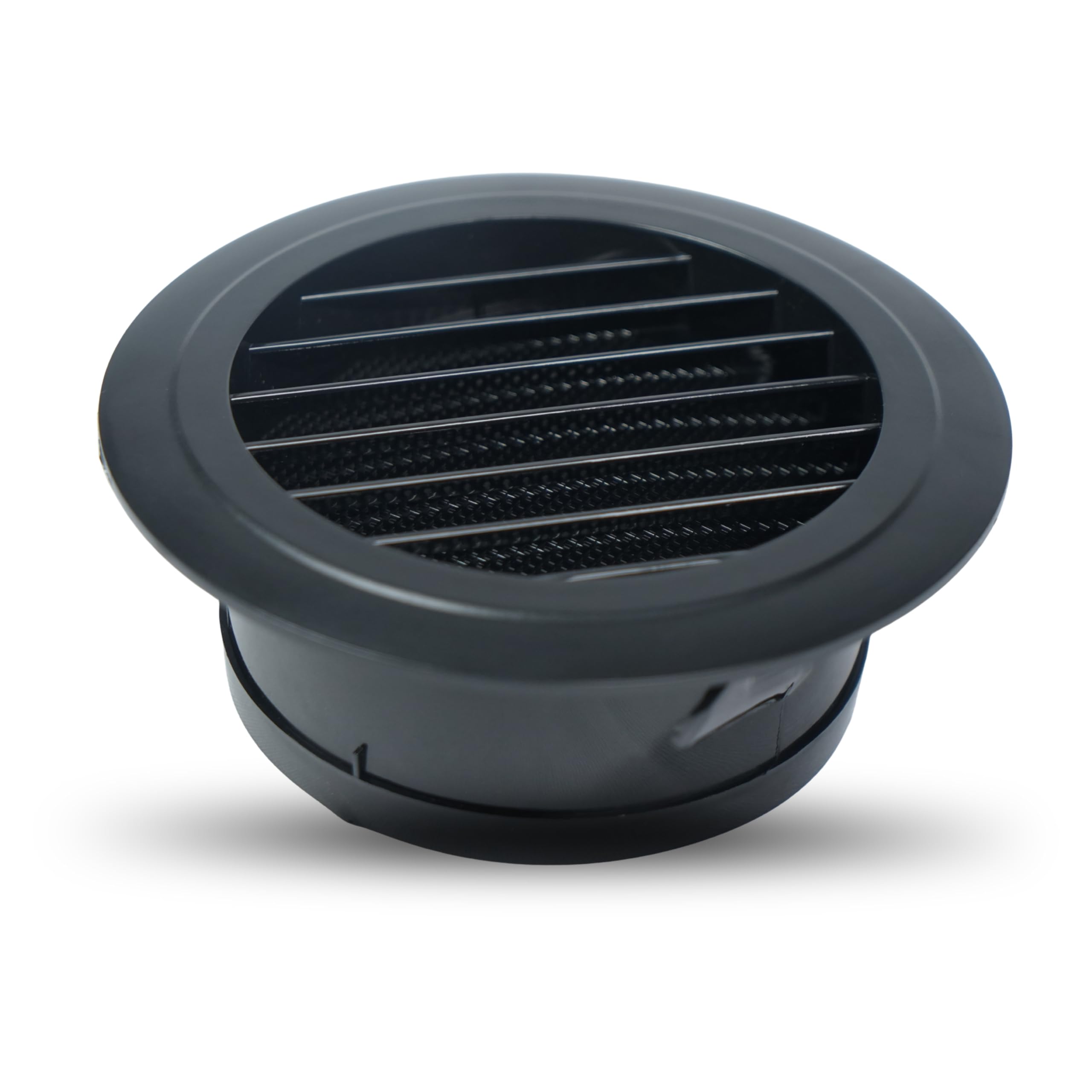 6 Inch Round Air Vent Cover - Round ABS Louver Air Vent with Built-in Fly Screen Mesh for Attic, Bathroom, Garage & Dryer Duct Ventilation (150mm, Black)-image-37
