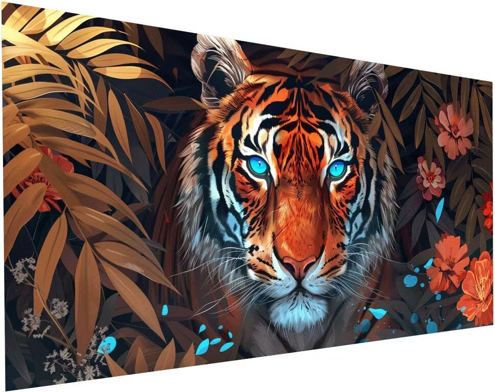 Broderie Diamant XXL Tigre 5D : Une œuvre d'art manuelle haut de gamme de 50x100 cm
