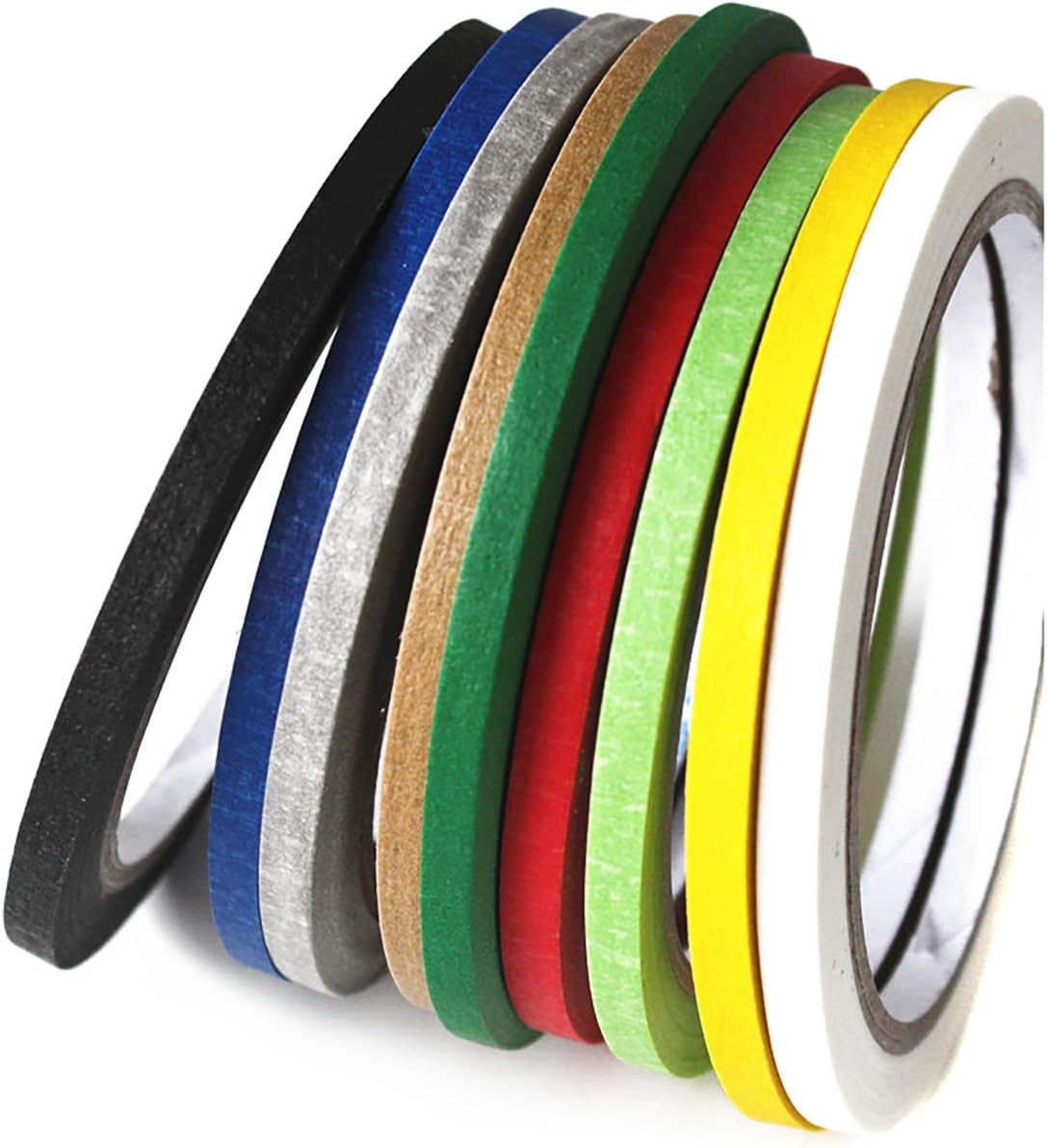 Set of 10 Colourful Self Adhesive Chart Tapes Artist Tape Whiteboard Gridding Graphic Tape Grid Marking Tapes Warning Line Tapes (3mm Width)